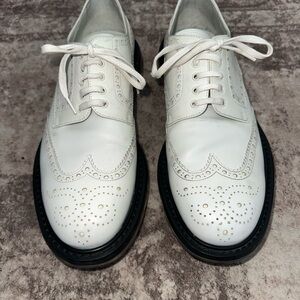 Prada White Brogue Men's Oxfords        Size US 7.5 Great Condition!!